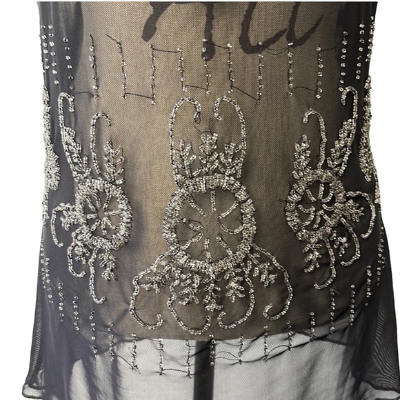 Soyaconcept Dark Grey Sheer Silver Beaded Tank (L) - Picture 9 of 15